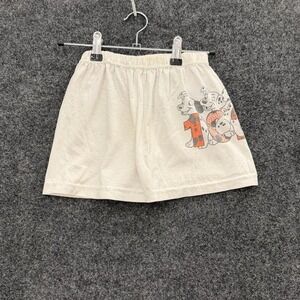 Kids 101 Dalmatians White Lounge Shorts Disney Graphic Elastic Waist Vintage